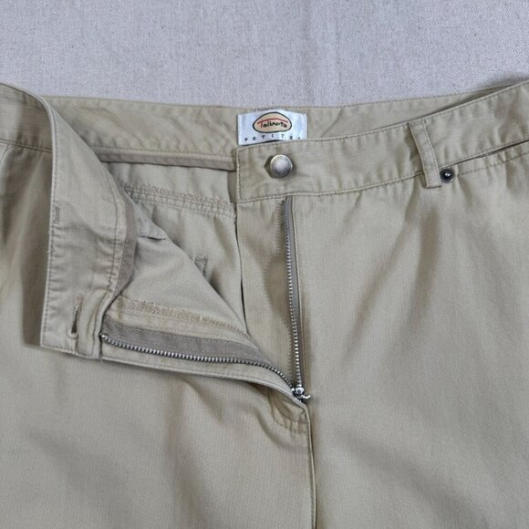 Talbots Beige Wide-Leg Relaxed Fit Cotton Chino Pants 12P (34x27) - Picture 8 of 13